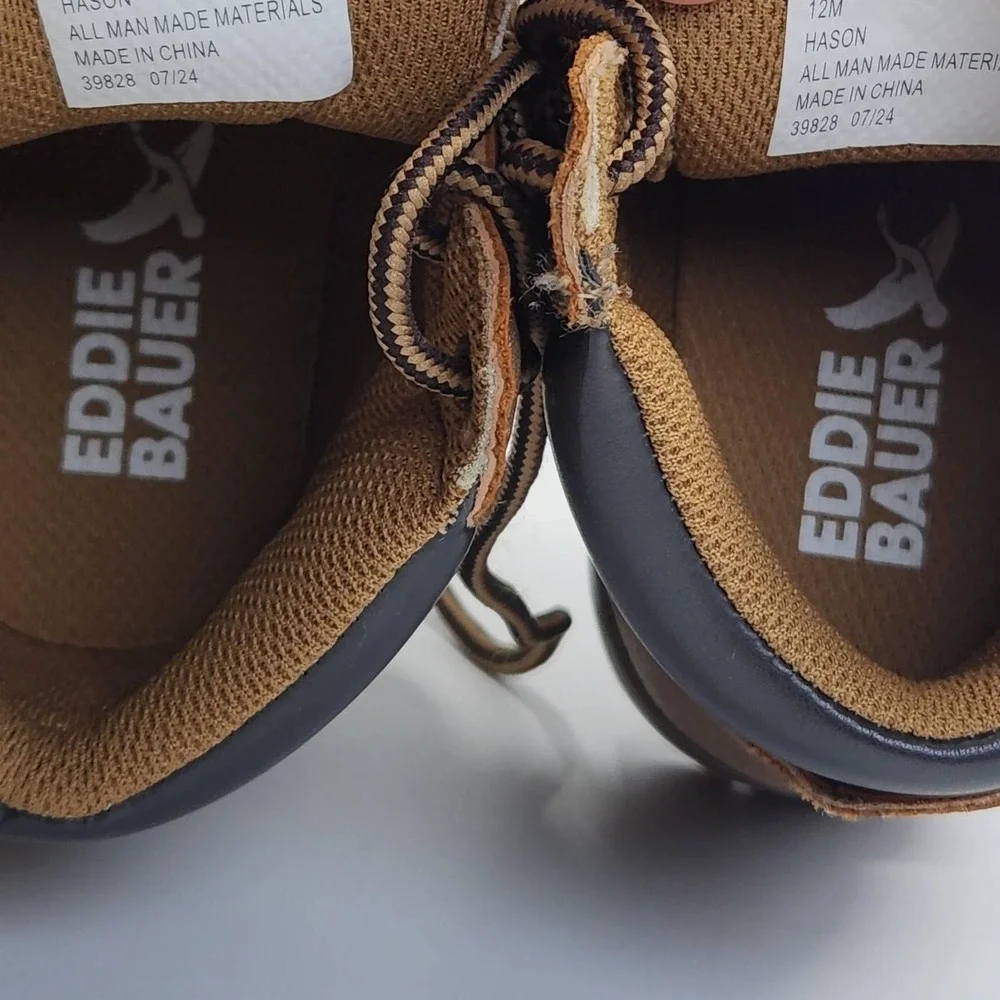 Eddie Bauer Boots Kids Size 12 Brown Hason Winter Combat Lace Up Ankle Lug Sole